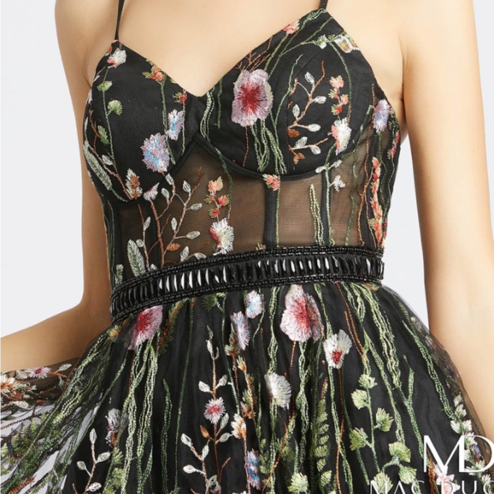 ✔️#65B BNWT MAC DUGGAL FLORAL EMBROIDERED SRESS #12345 - Picture 3 of 8